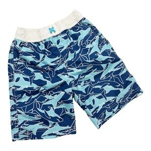 Wippette Blue Shark Print Mesh Lined Boys Swim Trunks Size 5